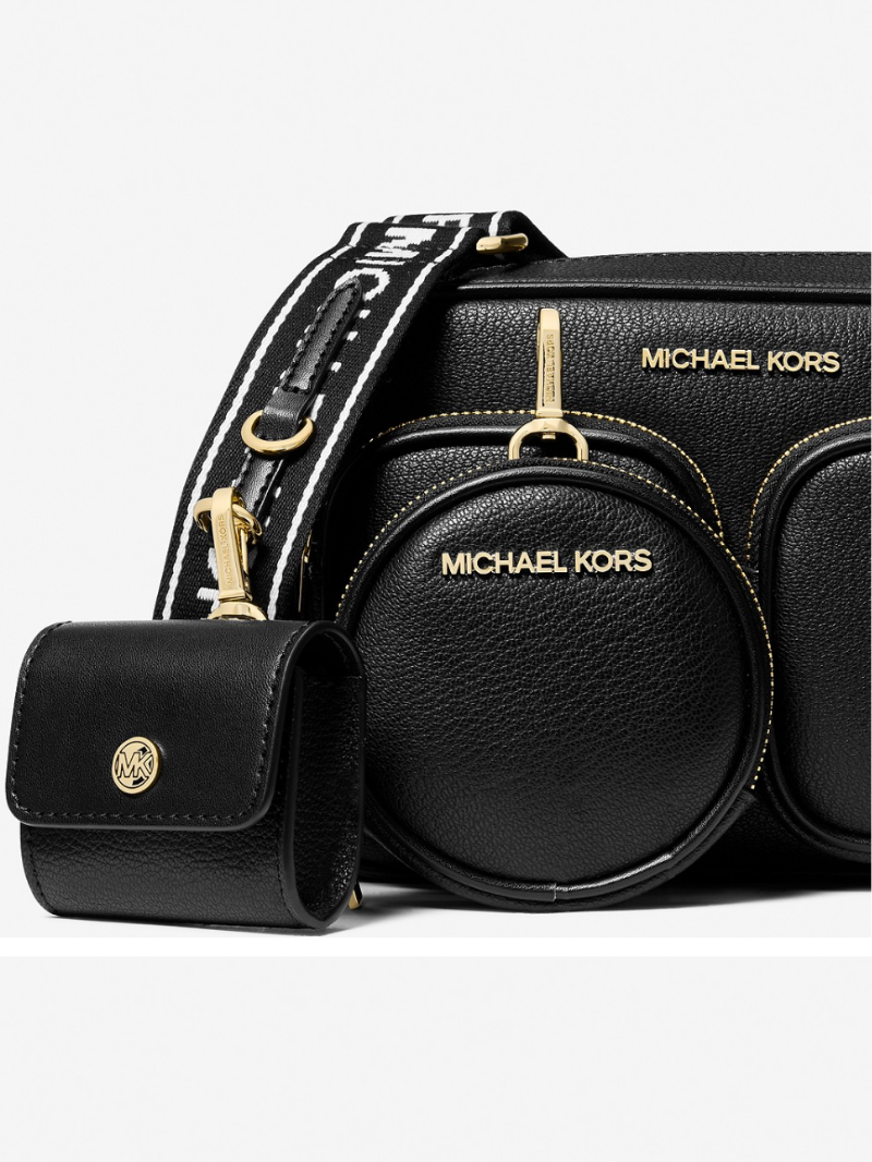 JET SET ITEM Bolsa Crossbody Média em Couro com Bolso e Acessório- Michael Kors