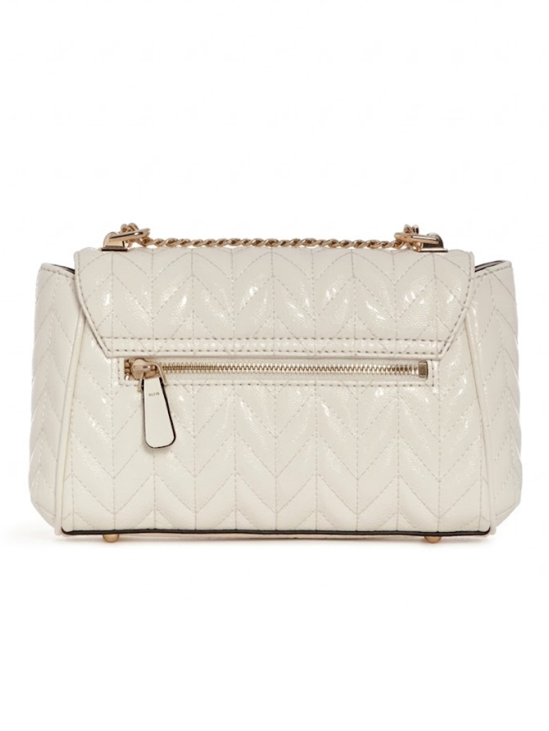Bolsa de Ombro com Lapela e Alça Transversal Conversível Stacey Branca-Guess