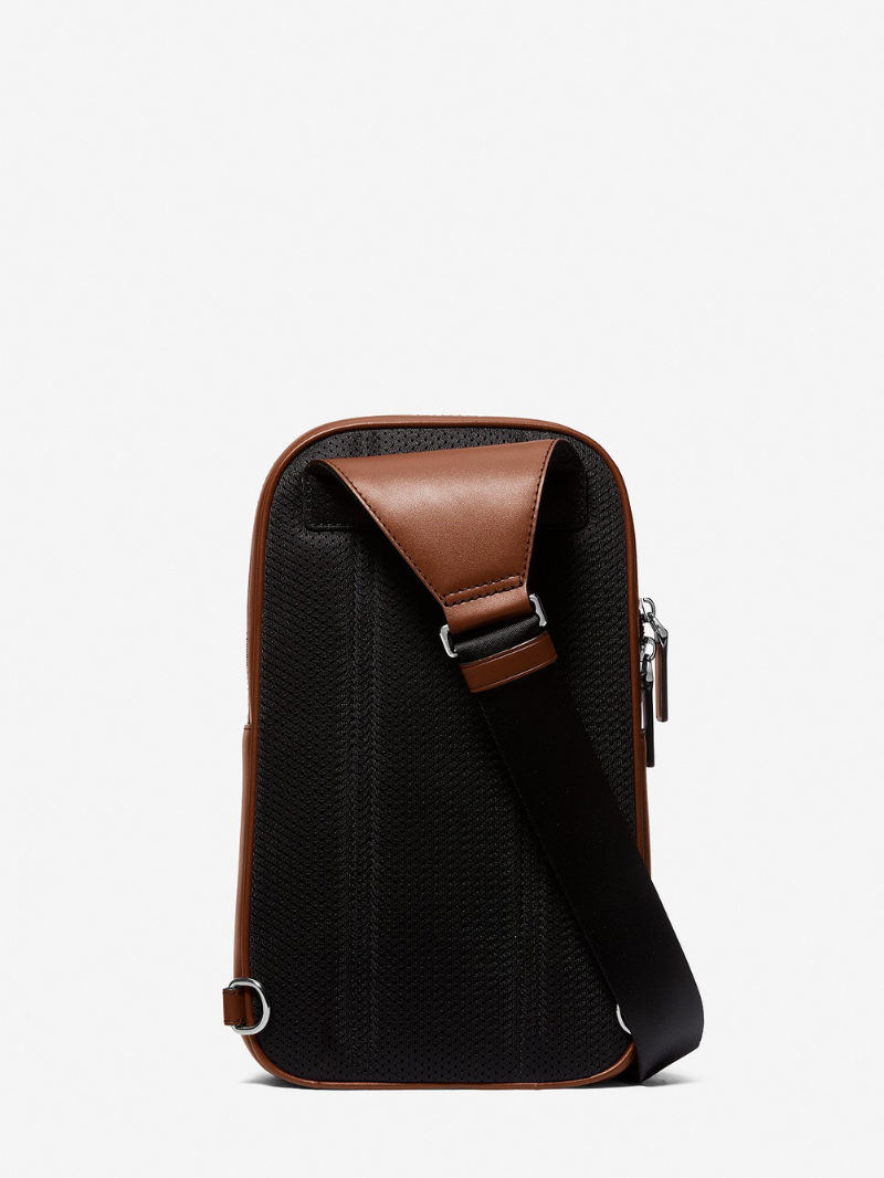 Mochila Transversal Slim Commuter COOPER em Couro Pebble Masculina- Michael Kors