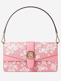 GREENWICH Bolsa Shoulder Média com Aba Estampa Floral Rosa- Michael Kors