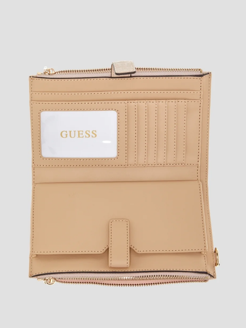 Carteira Organizadora Feminina Laurel II com Zíper Duplo Latte- Guess