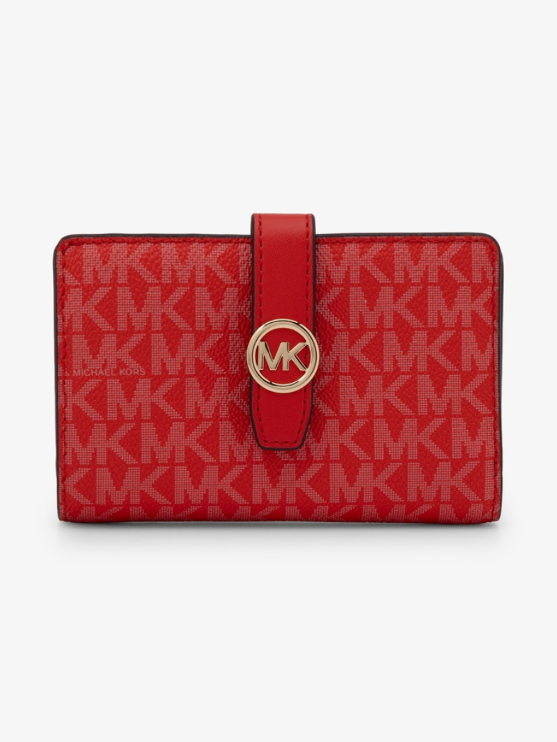 Carteira Média Zip-Around GREENWICH com Aba Vermelha- Michael Kors