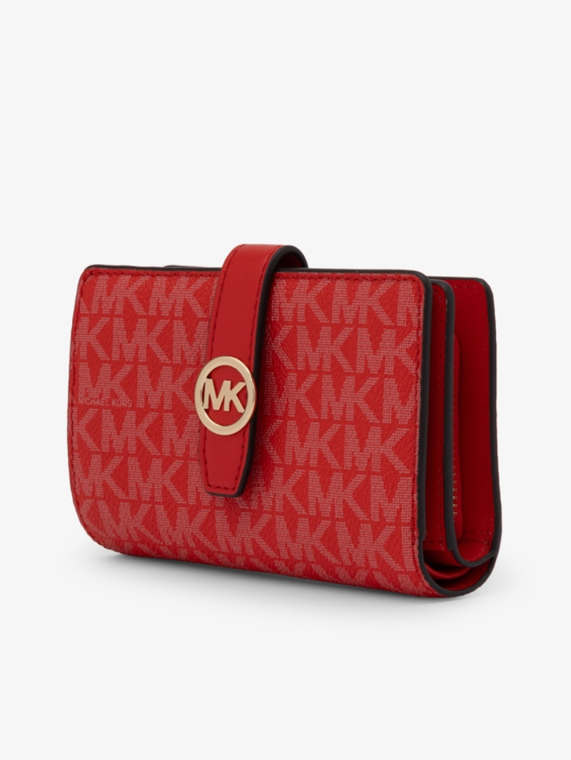 Carteira Média Zip-Around GREENWICH com Aba Vermelha- Michael Kors