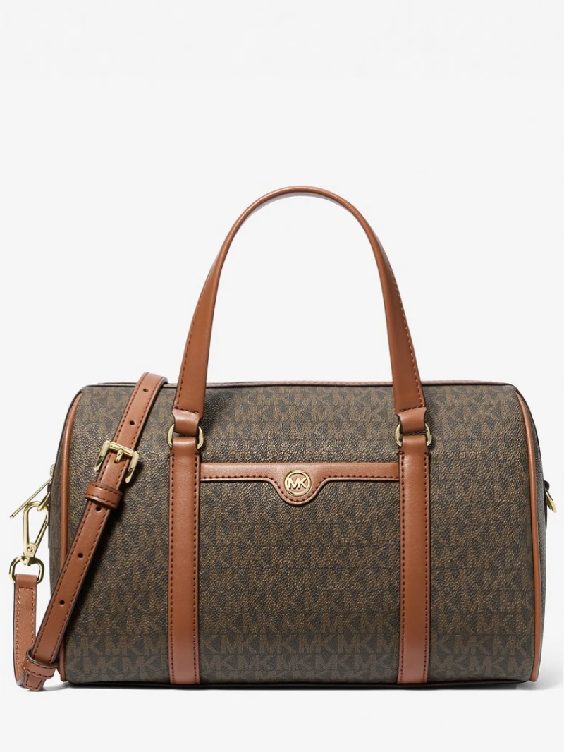 TRAVEL Bolsa Duffle Satchel Média Marrom- Michael Kors