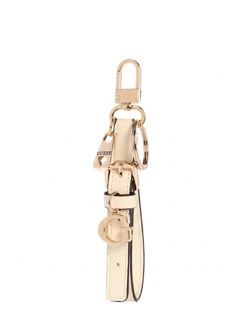GUESS  Bag Charm Keychain Off White