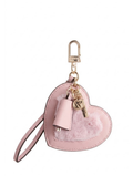 GUESS  Bag Charm Keychain Pink Heart