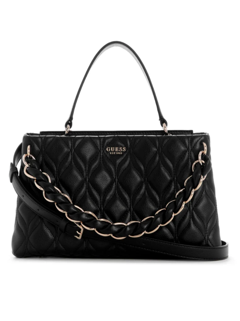 Bolsa Maxine 2 compartimentos Satchel Preta- Guess