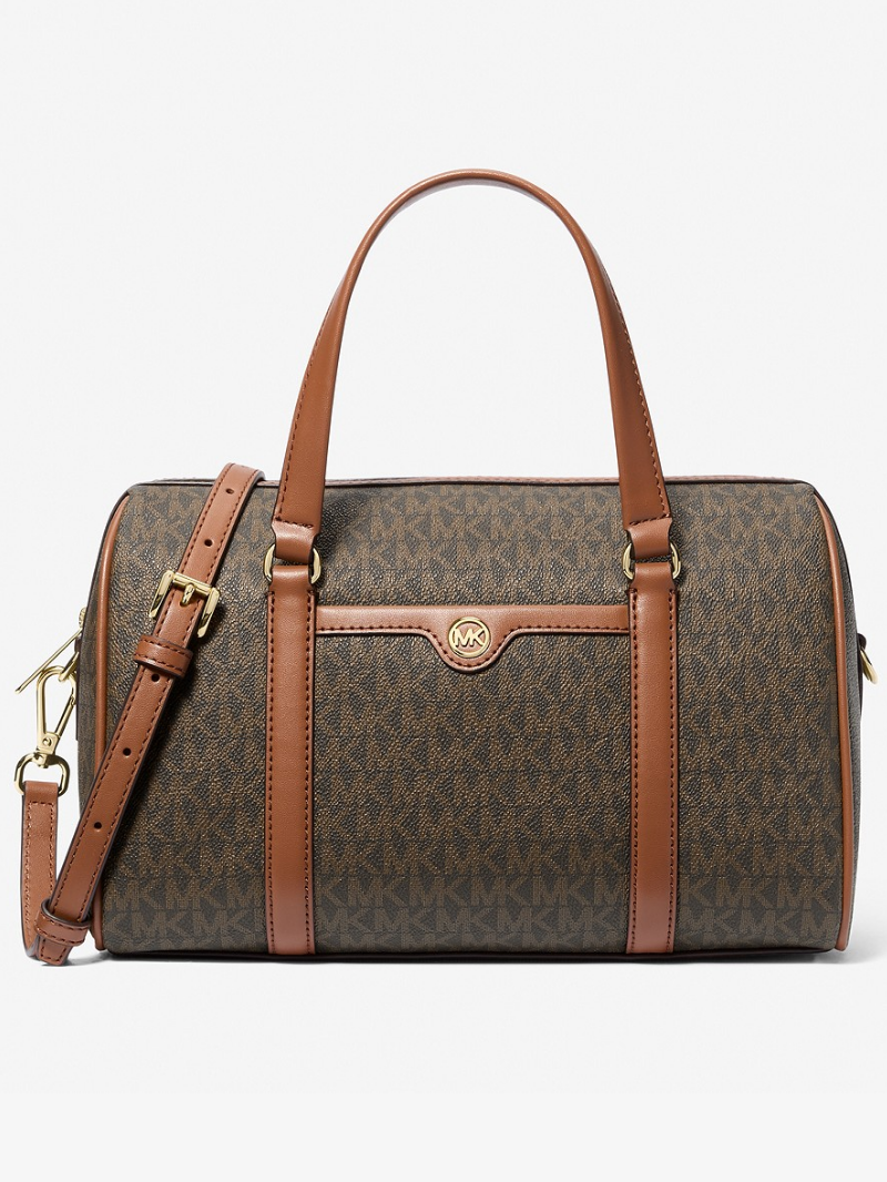 TRAVEL Bolsa Duffle Satchel Média Marrom- Michael Kors