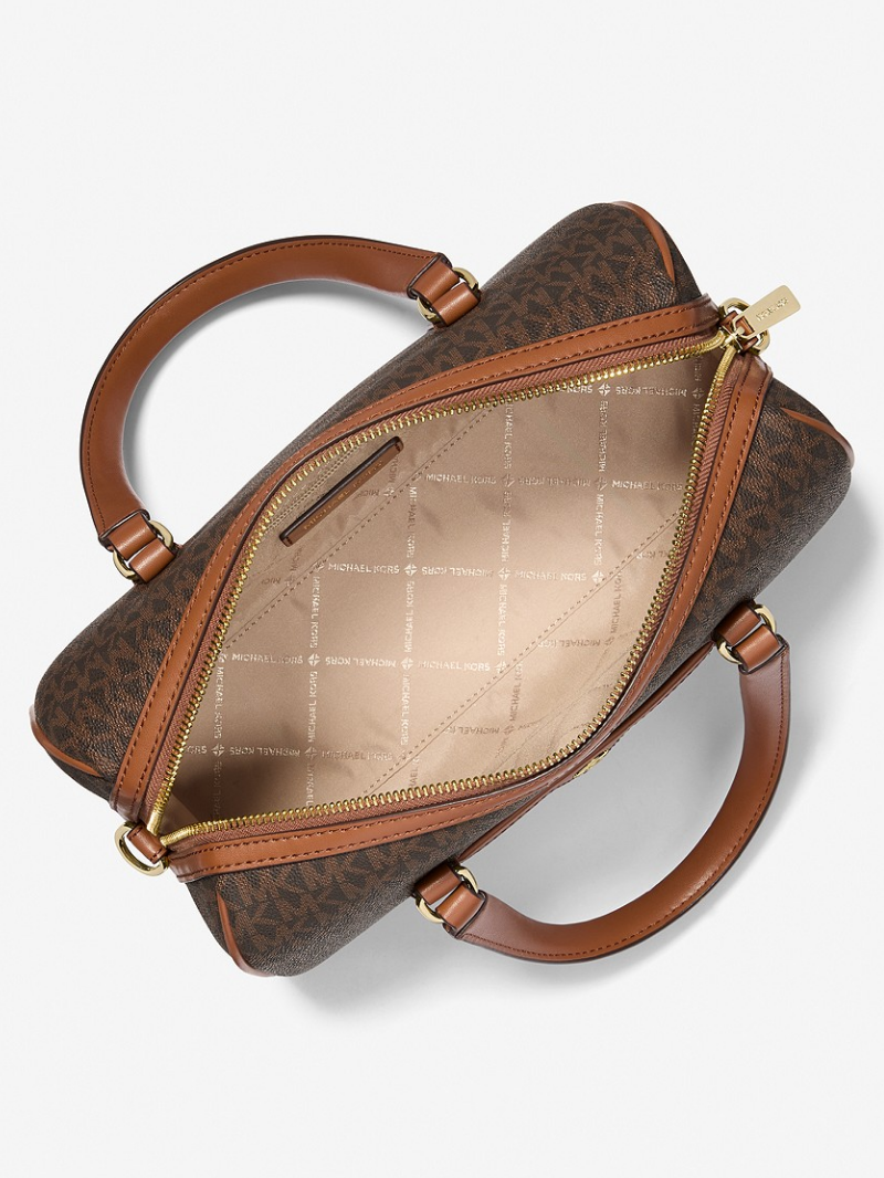 TRAVEL Bolsa Duffle Satchel Média Marrom- Michael Kors