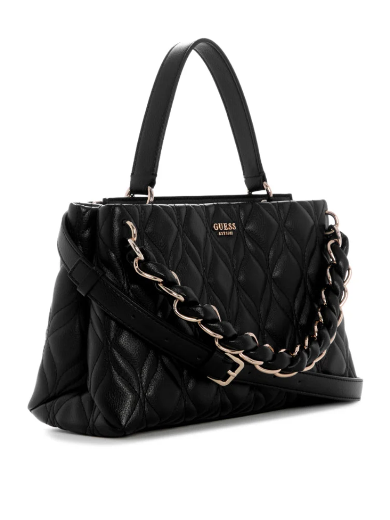 Bolsa Maxine 2 compartimentos Satchel Preta- Guess