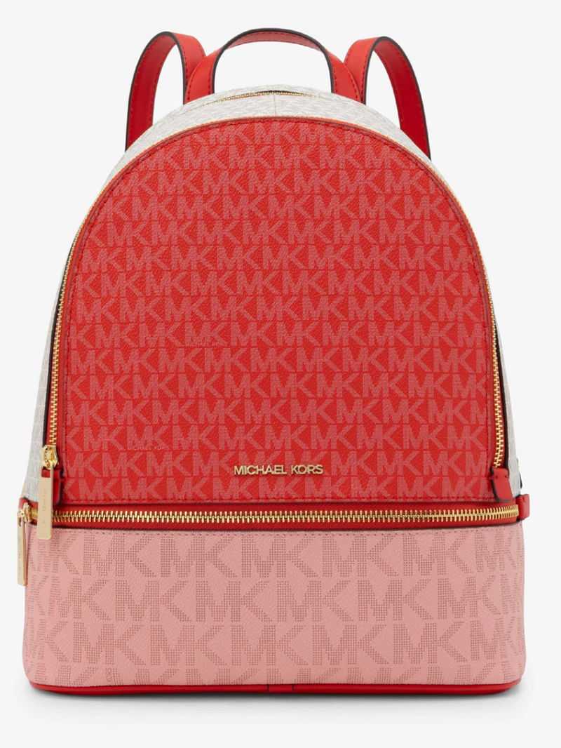 RHEA Mochila Média com Zíper Vermelha- Michael Kors