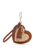 GUESS  Bag Charm Keychain Brown Heart