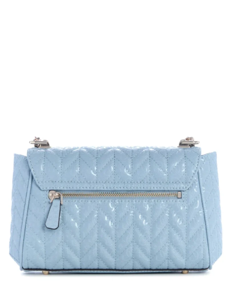 Bolsa de Ombro com Lapela e Alça Transversal Conversível Stacey Azul- Guess