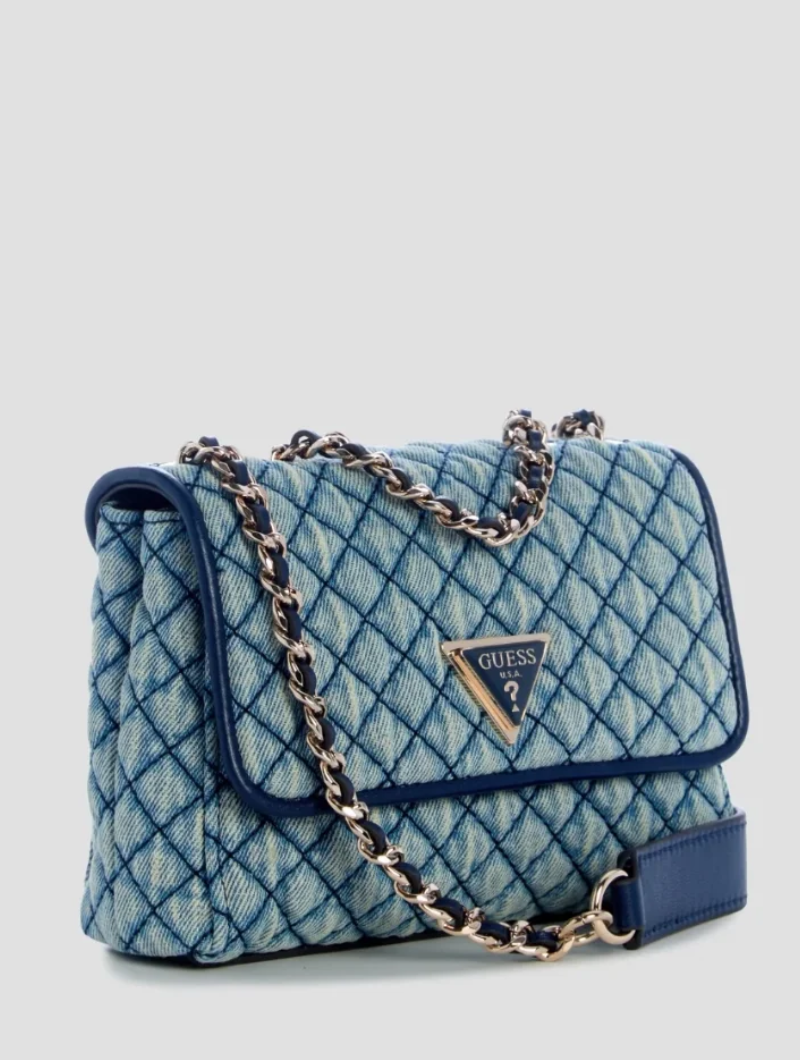 Mini Bolsa Transversal de Sarja Jeans Giully- Guess