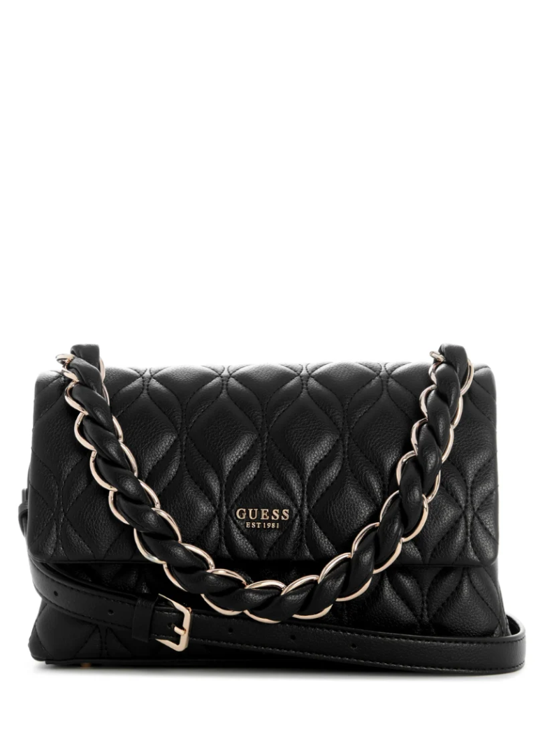 Bolsa Transversal Maxine com Lapela Preta- Guess