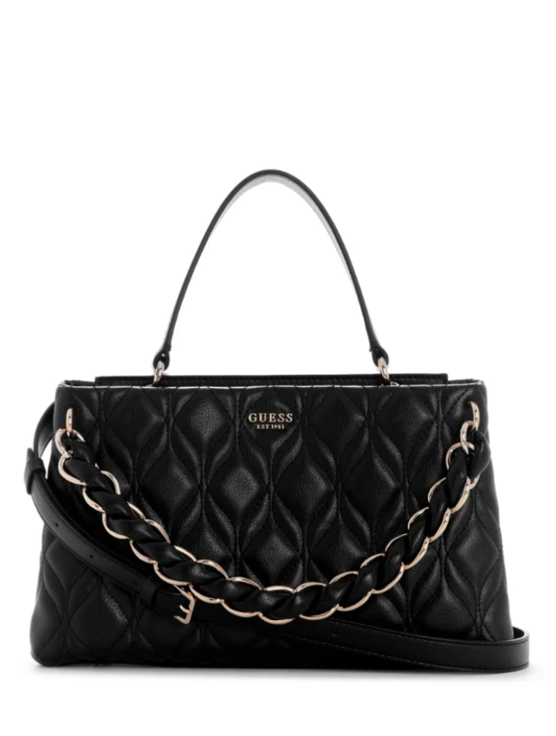 Bolsa Maxine 2 compartimentos Satchel Preta- Guess