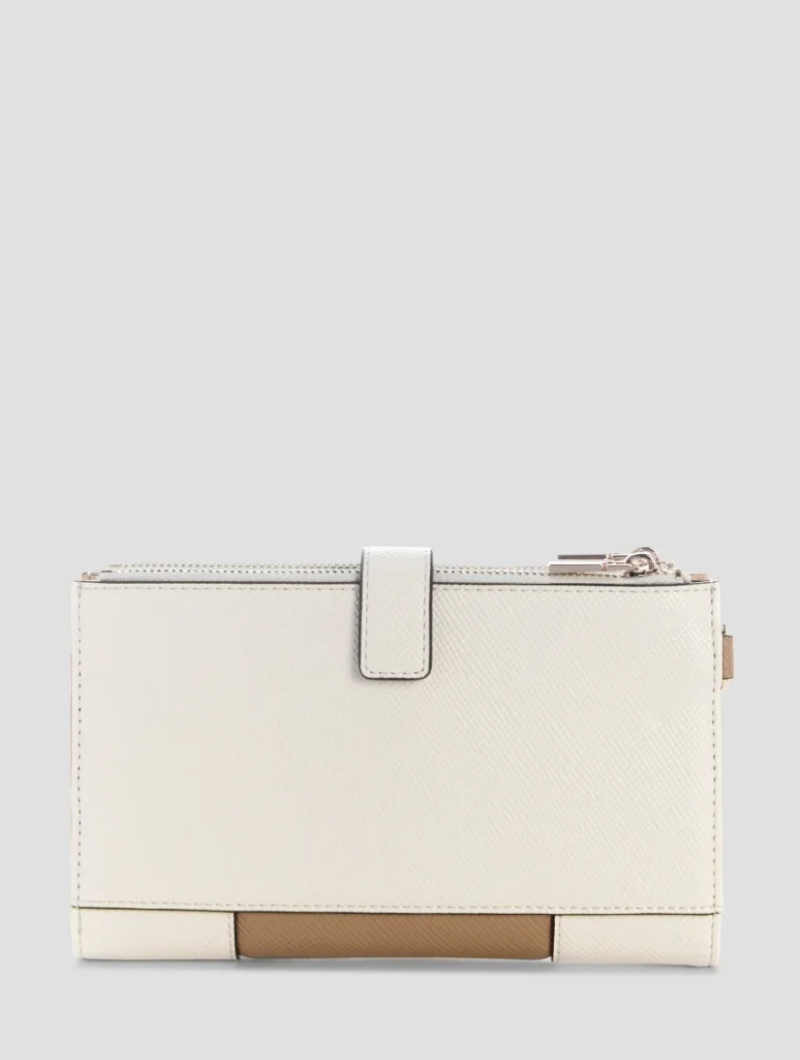 Carteira Organizadora Feminina Laurel II com Zíper Duplo Latte- Guess