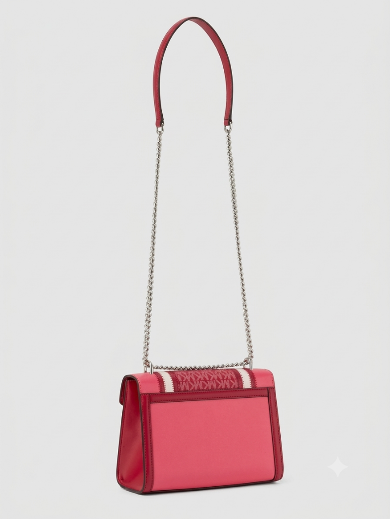 WHITNEY Bolsa Média com Alça de Corrente e Flap em Color Block Vermelha- Michael Kors
