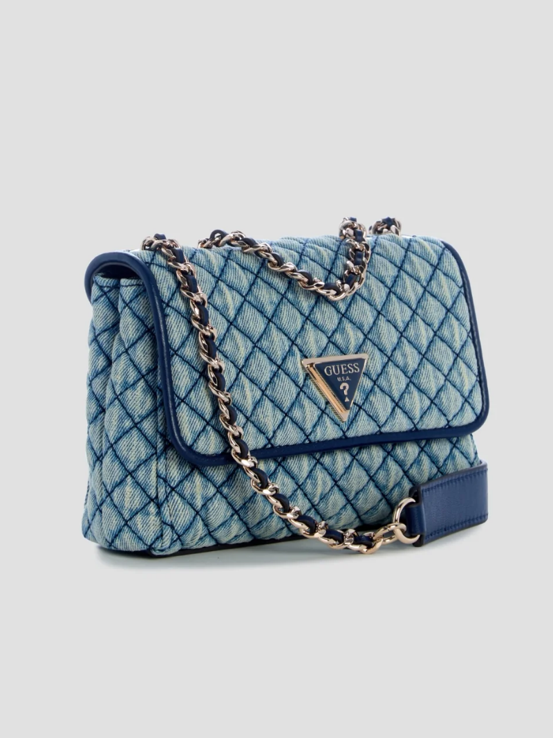 Mini Bolsa Transversal de Sarja Jeans Giully- Guess