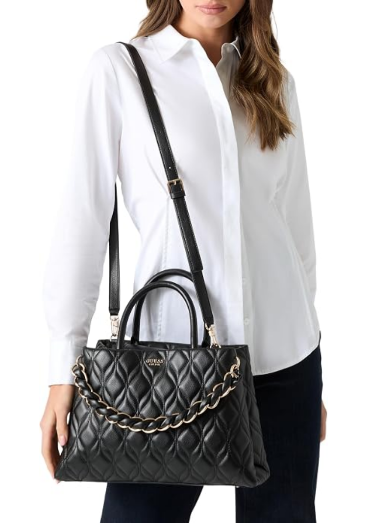 Bolsa Maxine Girlfriend Preta Satchel- Guess