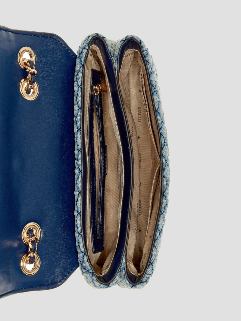 Mini Bolsa Transversal de Sarja Jeans Giully- Guess