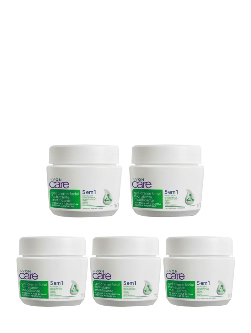 Kit Avon Gel Creme 5 em 1 Hidratante Matificante 100g (5 unidades)