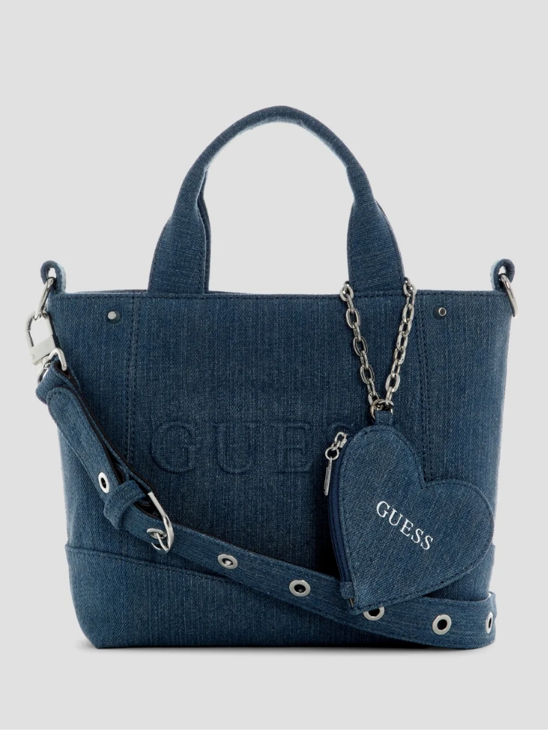 Mini bolsa Tote Sasha Jeans Azul- Guess