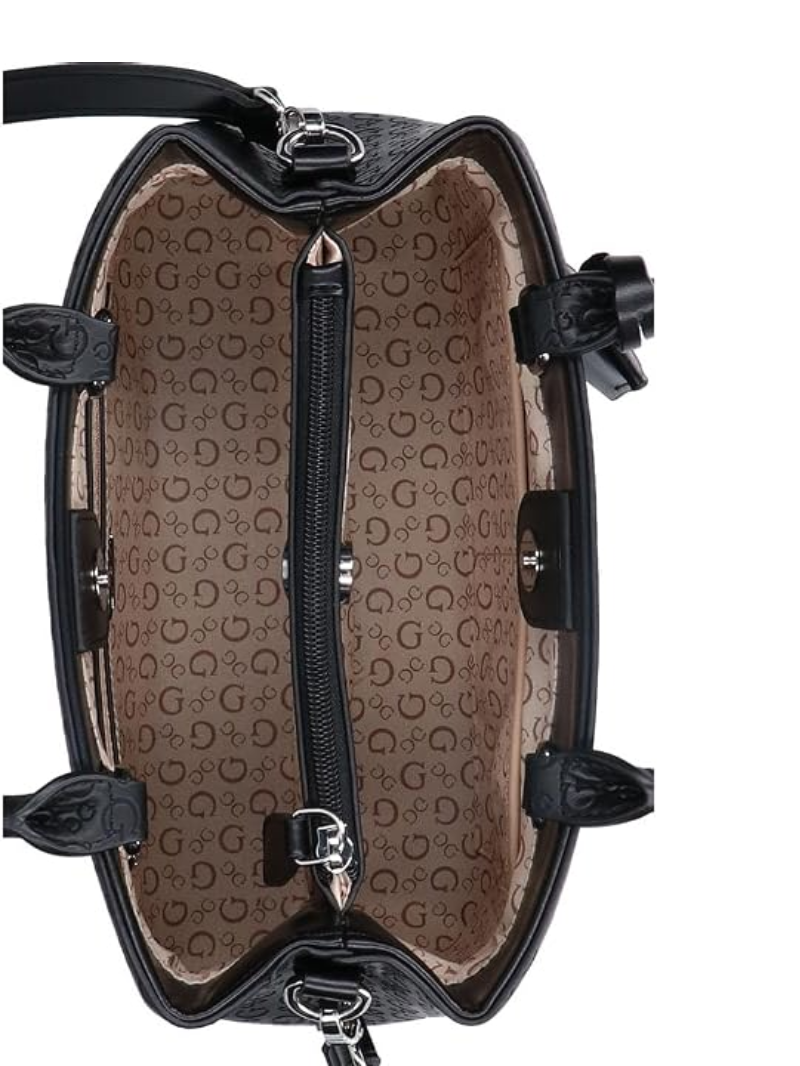 Bolsa Jillian Satchel Tote Preta- Guess