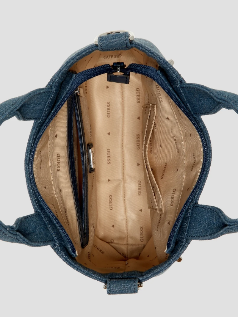 Mini bolsa Tote Sasha Jeans Azul- Guess