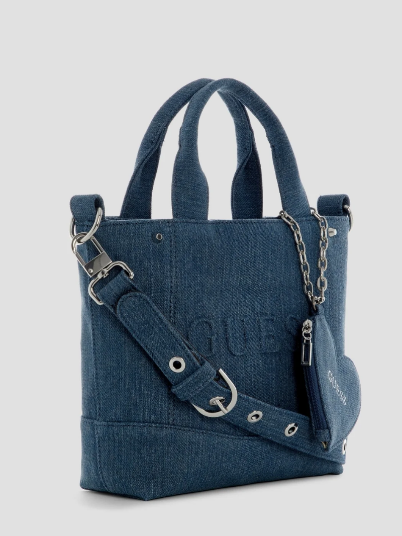 Mini bolsa Tote Sasha Jeans Azul- Guess