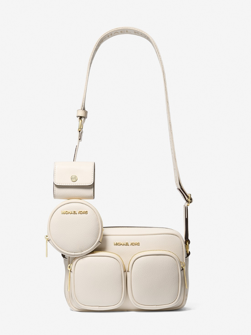 JET SET ITEM Bolsa Crossbody Média em Couro com Bolso e Acessório- Michael Kors