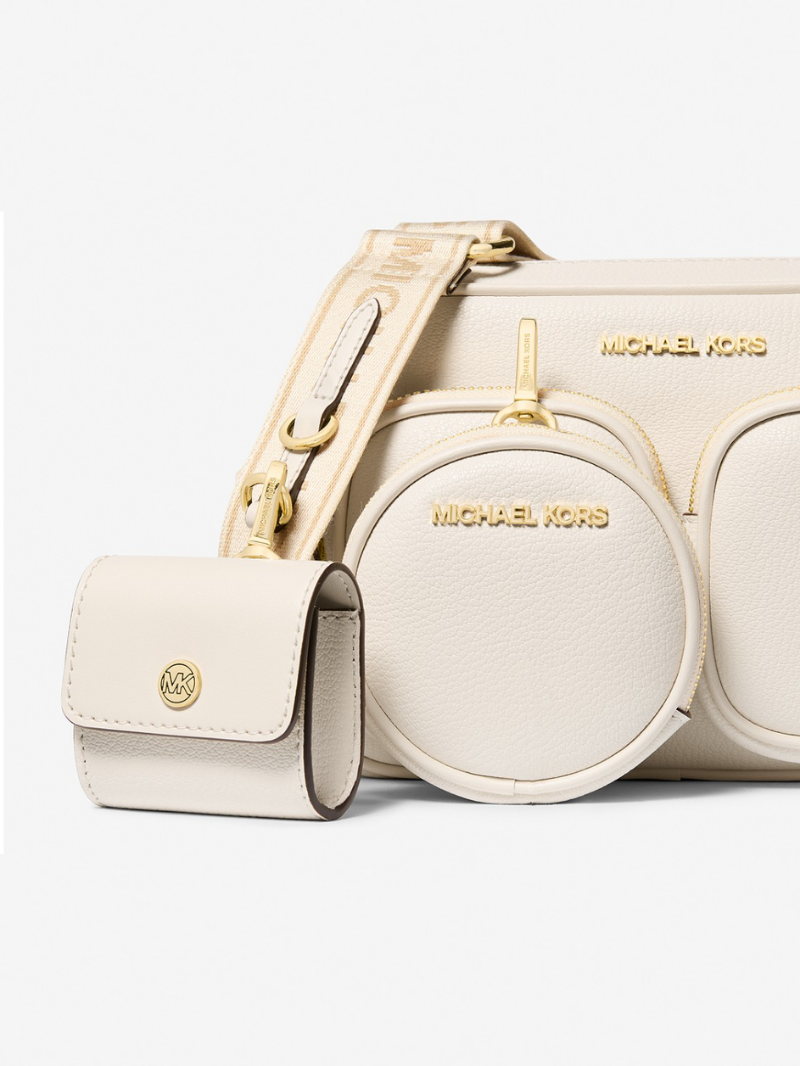 JET SET ITEM Bolsa Crossbody Média em Couro com Bolso e Acessório- Michael Kors