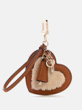 GUESS  Bag Charm Keychain Brown Heart