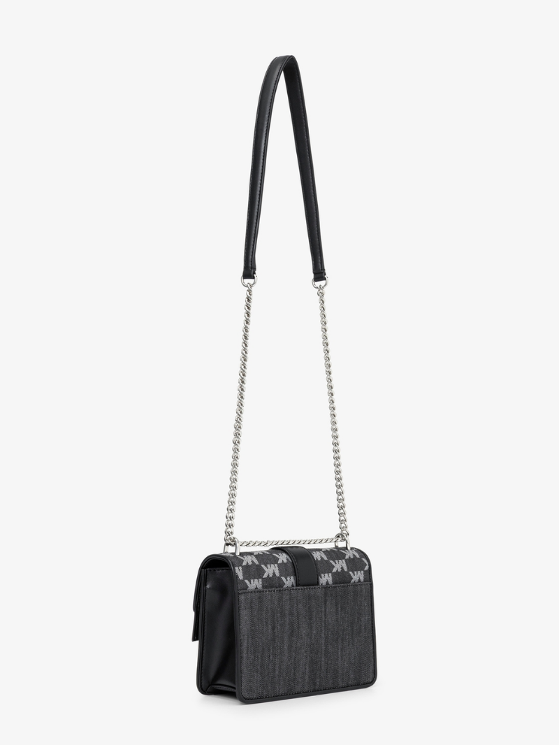 GREENWICH Bolsa Crossbody em Denim com Flap e Logo- Michael Kors