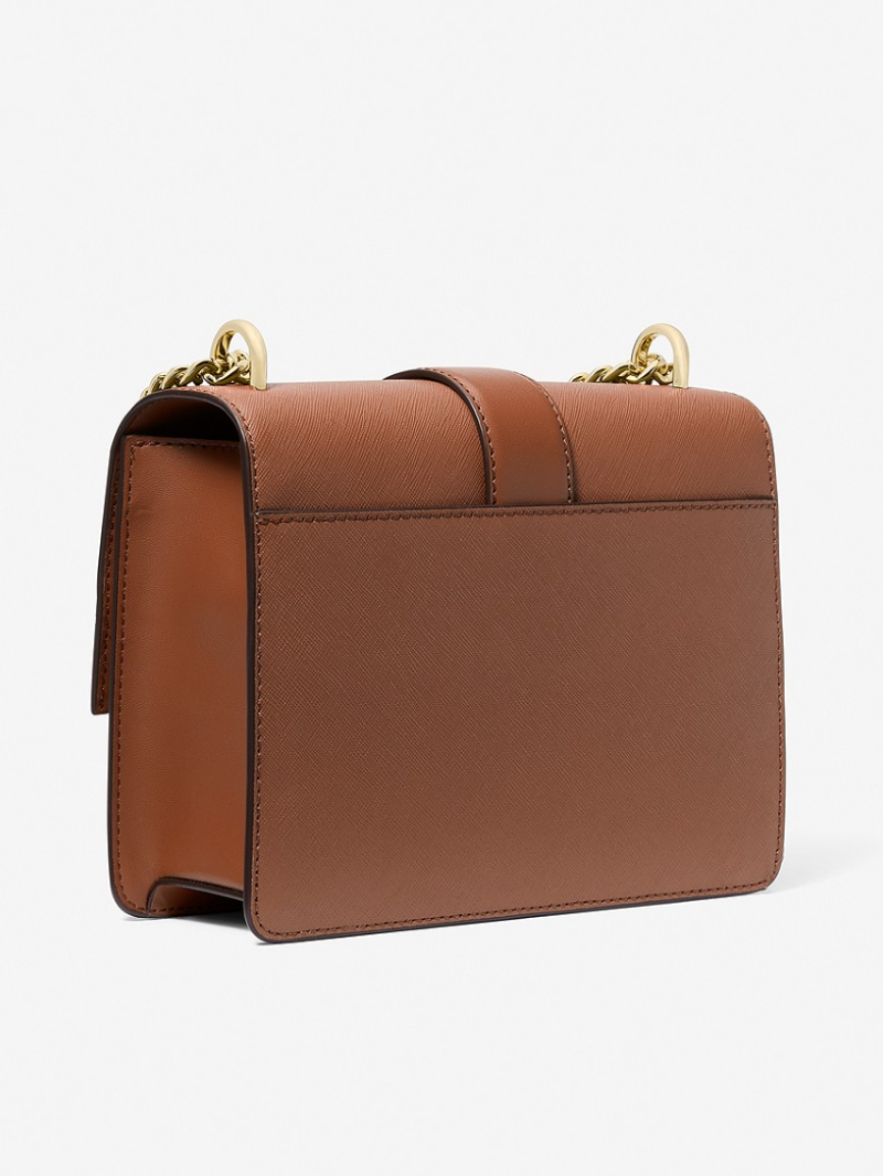GREENWICH Bolsa Crossbody Pequena em Couro Saffiano com Flap- Michael Kors