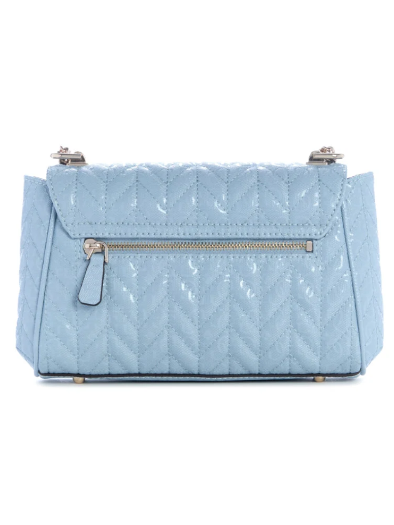 Bolsa de Ombro com Lapela e Alça Transversal Conversível Stacey Azul- Guess