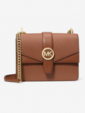 GREENWICH Bolsa Crossbody Pequena em Couro Saffiano com Flap- Michael Kors