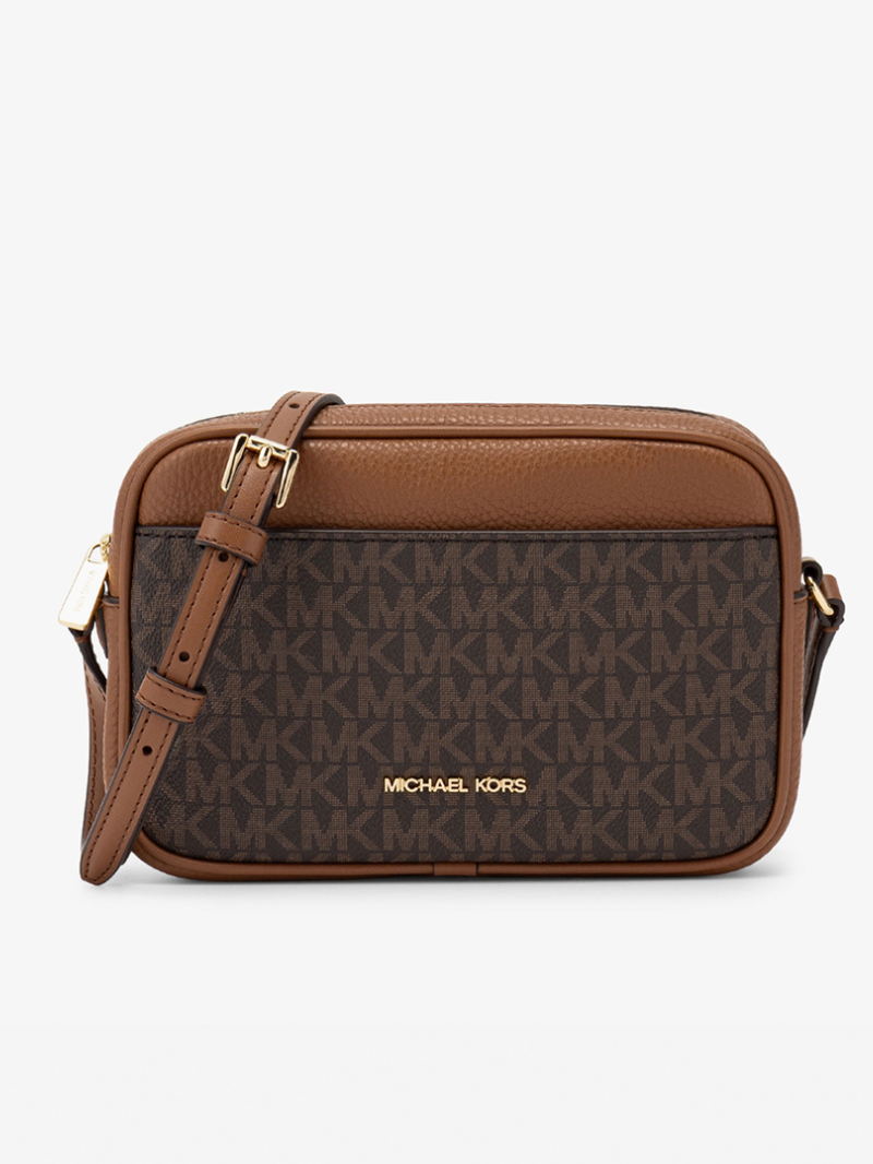 JET SET TRAVEL Camera Crossbody Small Marrom- Michael Kors