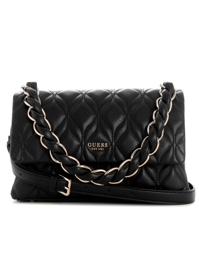 Bolsa Transversal Maxine com Lapela Preta- Guess