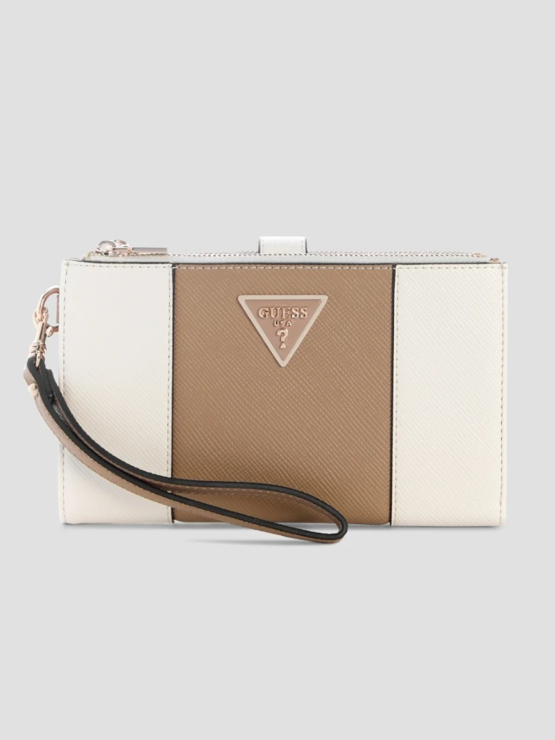 Carteira Organizadora Feminina Laurel II com Zíper Duplo Latte- Guess