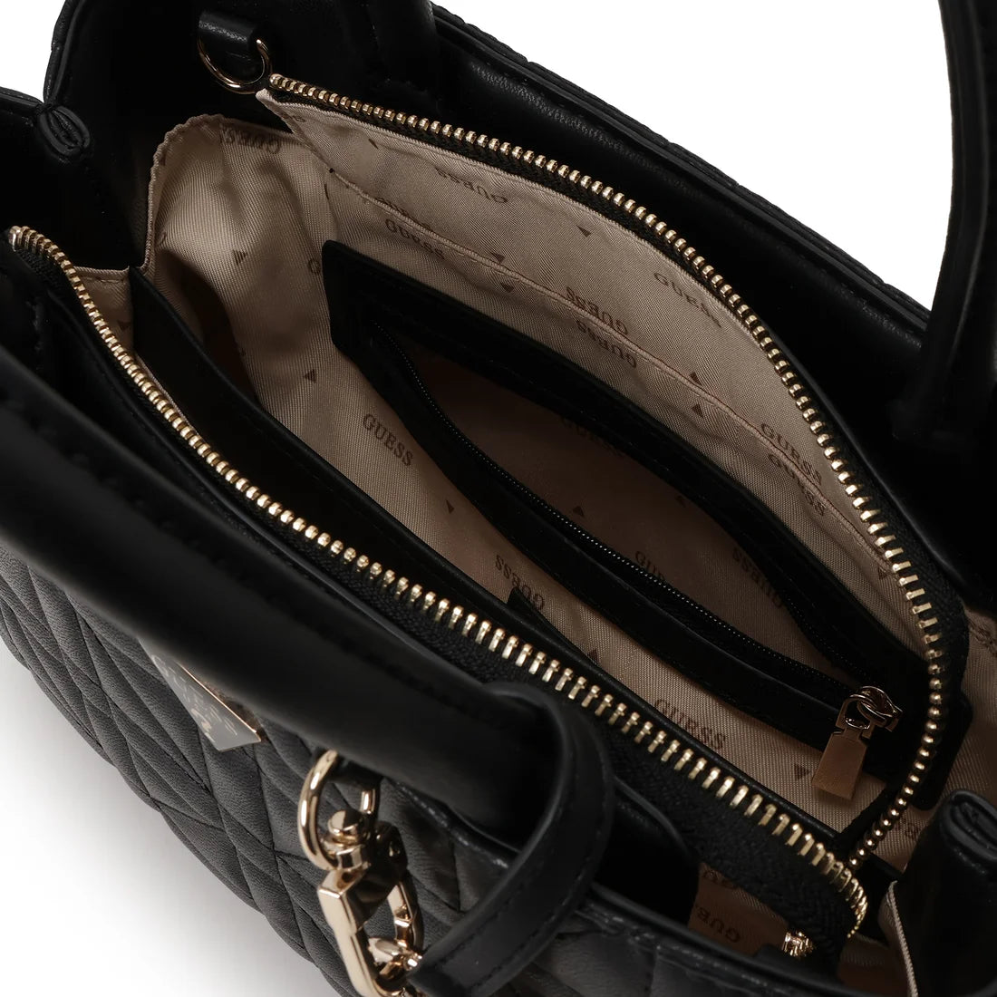 GUESS Edita Elite Satchel Off White