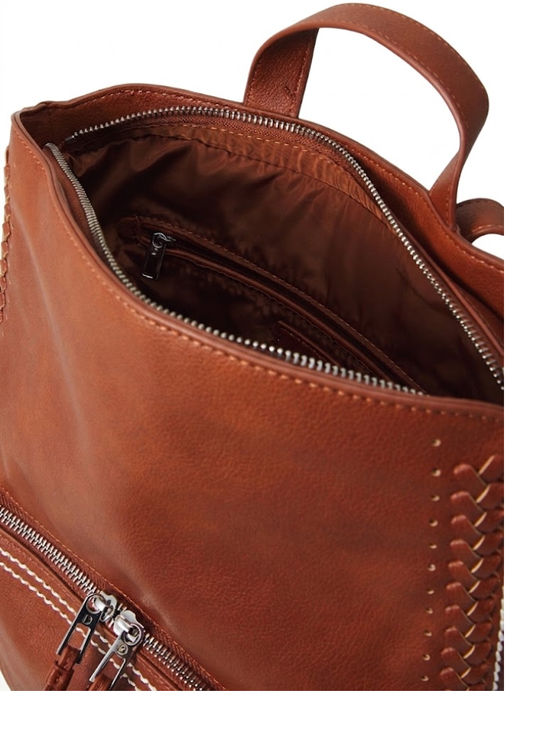 Mochila Média Acabamento Trançado- Desigual