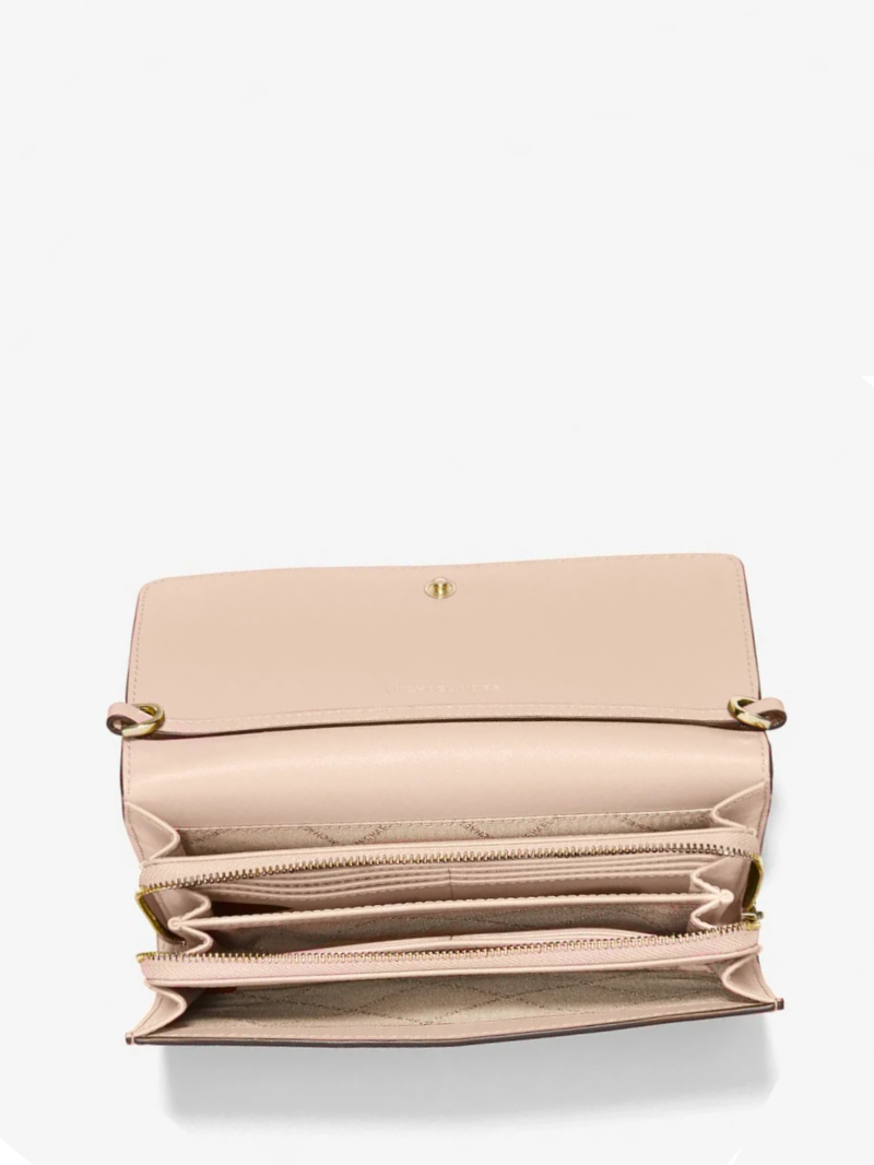JET SET ITEM Carteira Zip Around Crossbody Grande- Michael Kors