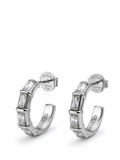 Brinco Guess Baguette Argola Prateado.