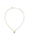 Colar Guess Love Dourado Cristal Rosa