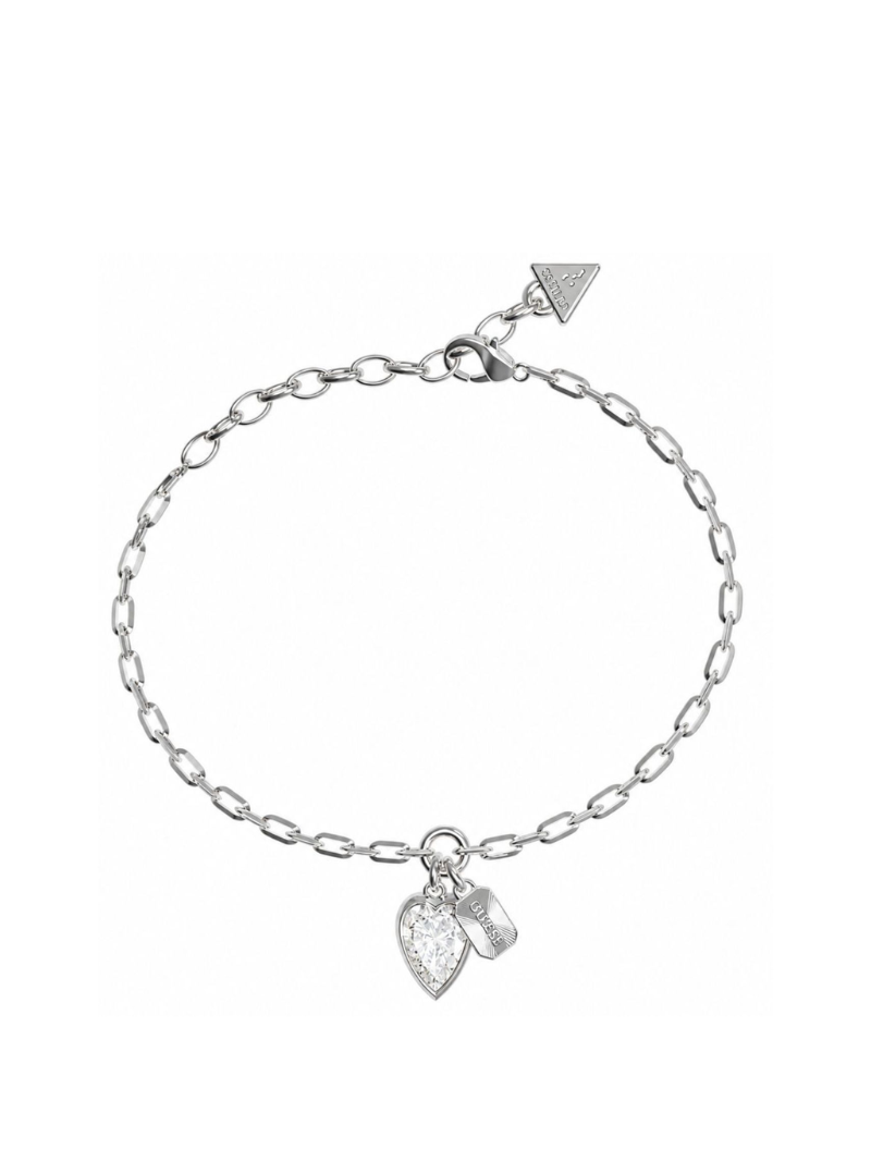 Pulseira Guess Cristal Coração Prateada – Tamanho S