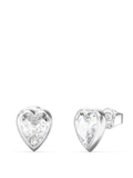 Brincos Guess Cristal Amor Prateados