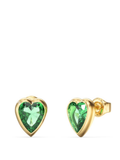 Brincos Guess Cristal Amor Verde Dourados