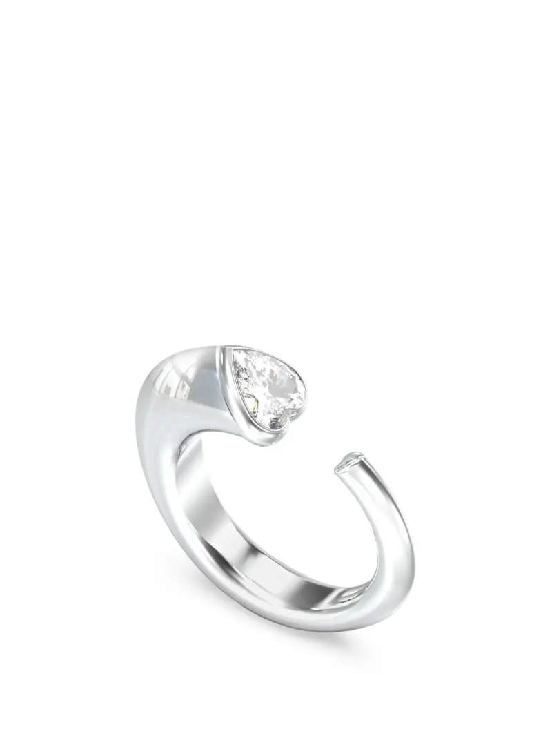 Anel Guess Cristal Amor Prateado – Tamanho 56.