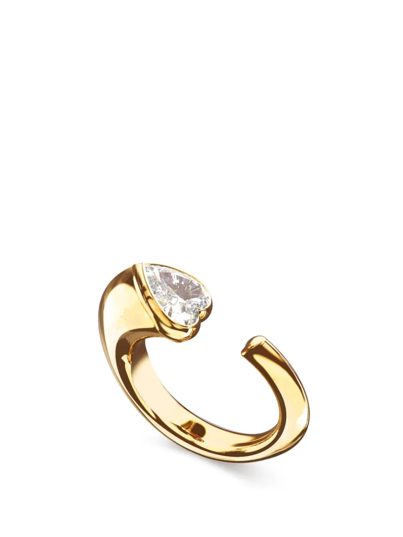 Anel Guess Cristal Amor Dourado – Tamanho 58.